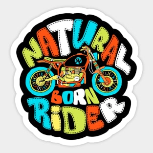 Natural Born Rider - Vintage Motorcycle Art Sticker